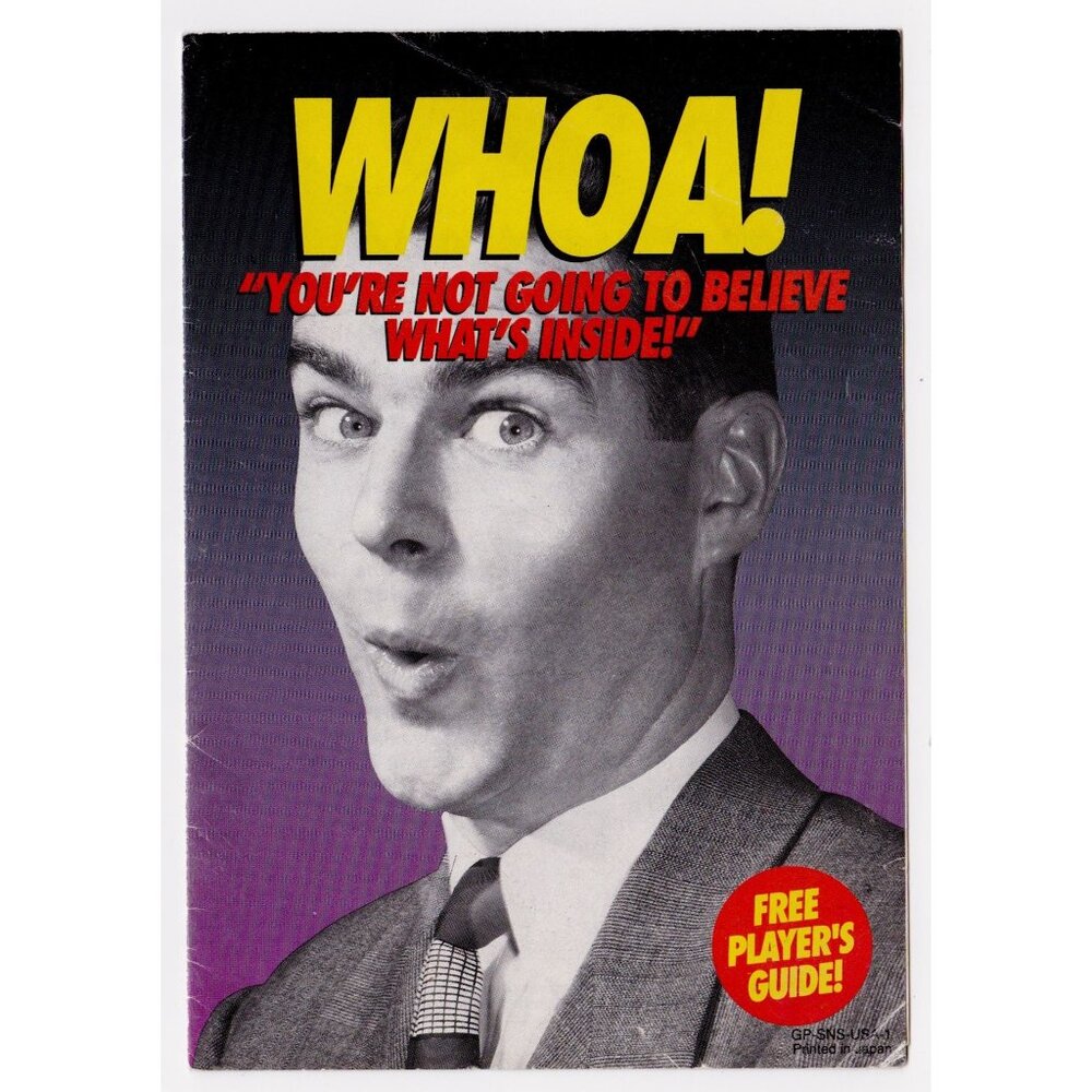 Nintendo SNES Super Power Club Offer Insert Whoa It's Scary Poster Advertisement